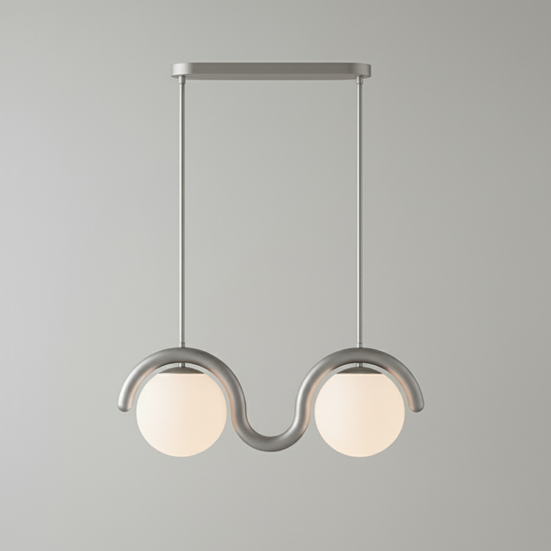 Uveta Linear Chandelier Red&Silver