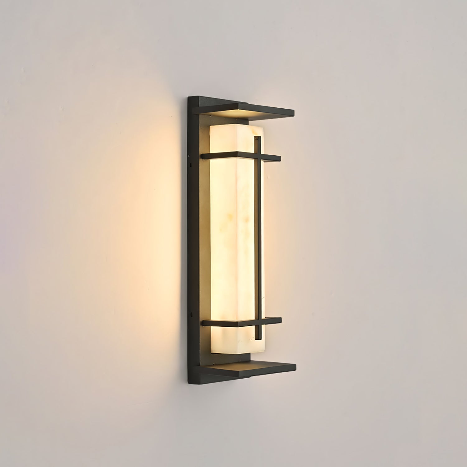 Ray Square Outdoor Wall Light Imitation Alabaster Waterproof - Neutral Decor