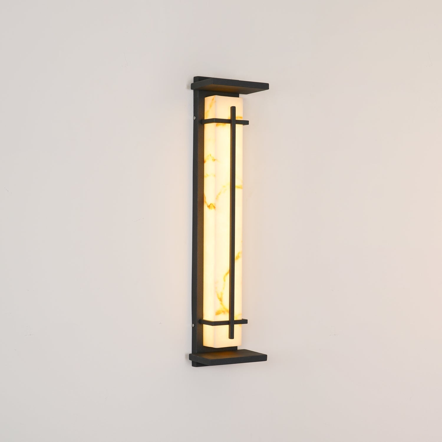 Ray Square Outdoor Wall Light Imitation Alabaster Waterproof - Neutral Decor