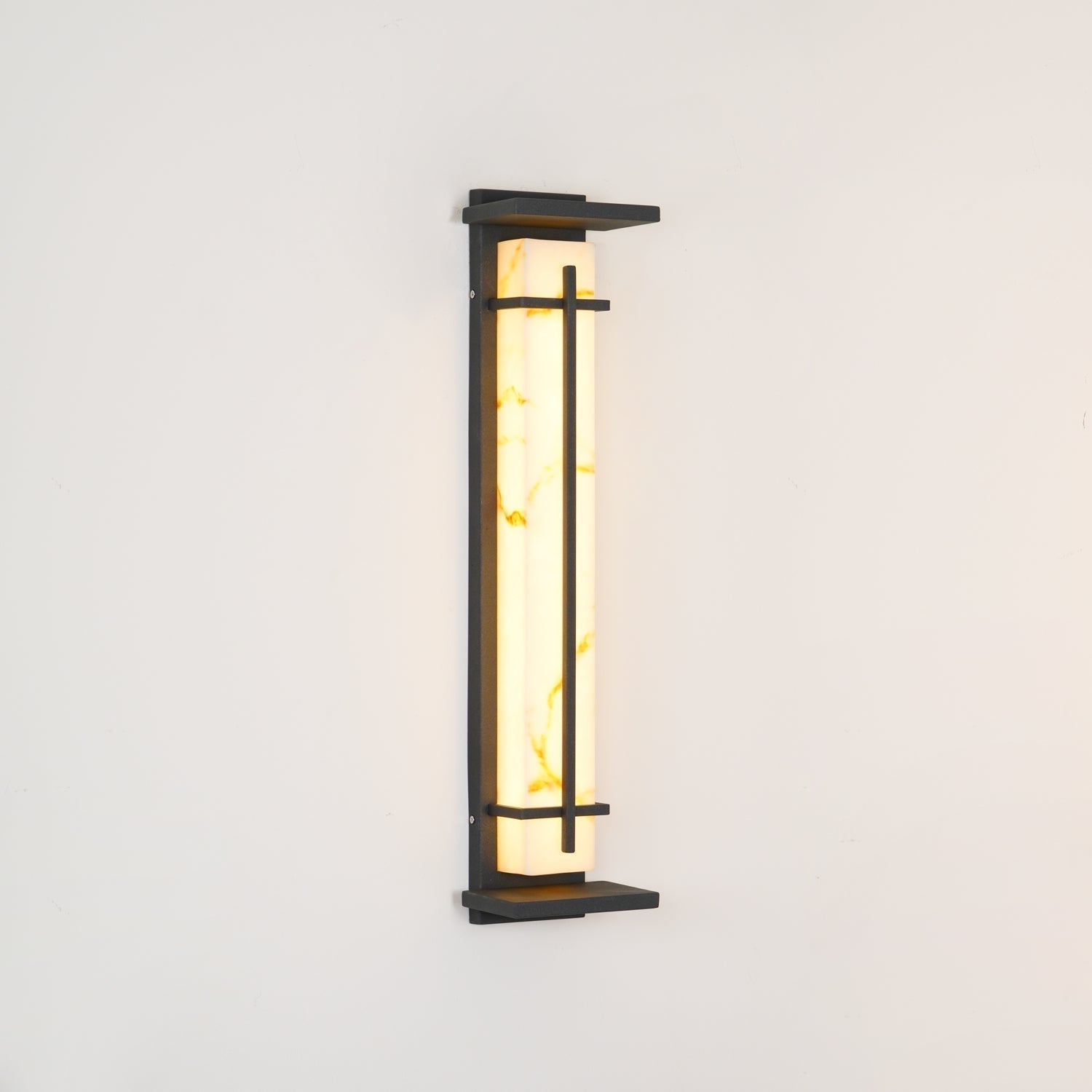 Ray Square Outdoor Wall Light Imitation Alabaster Waterproof - Neutral Decor
