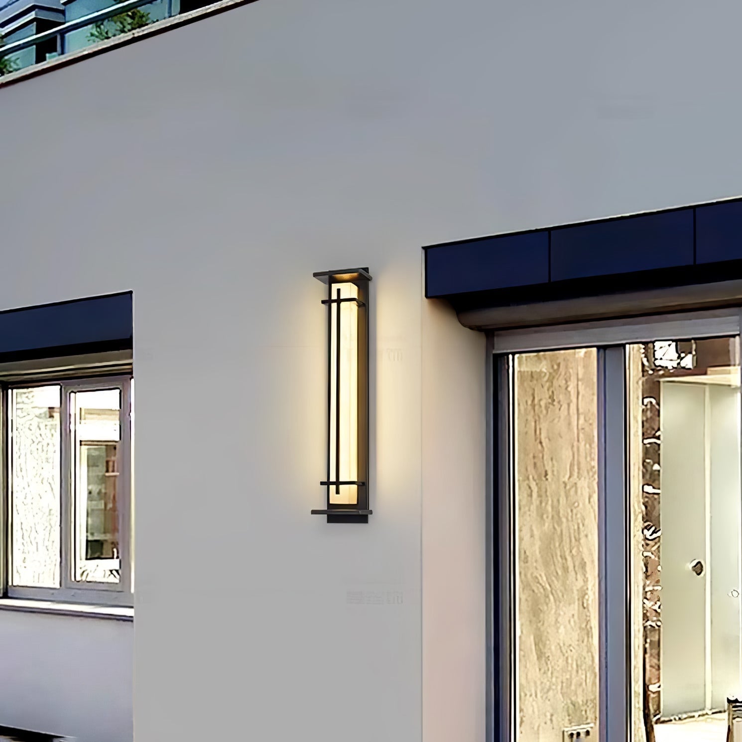 Ray Square Outdoor Wall Light Imitation Alabaster Waterproof - Neutral Decor